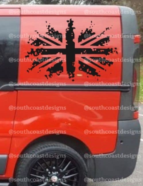 2 x TVP Union Jack Panel Decals - Choice Of Colour SWB or LWB
