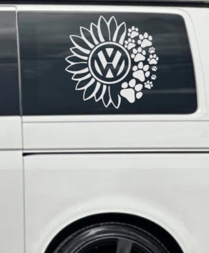 2 x VW Sunflower Designs With Paw Prints