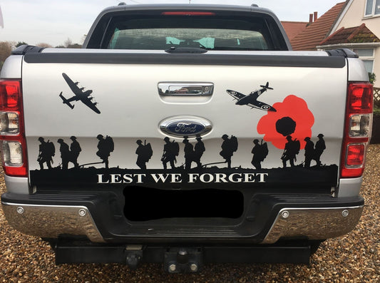 Ford Ranger Tailgate Sticker Set - Lest We Forget - All Years