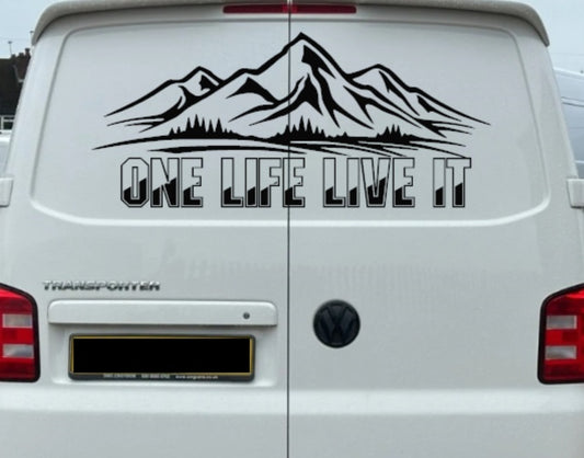 Rear Decal - One Life With Mountains