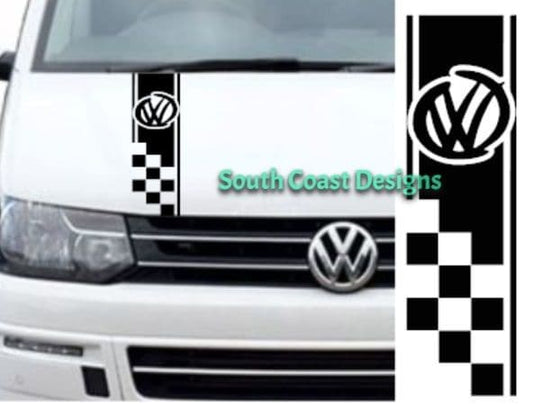 Campervan Graphic Decal Brushed VW Logo Bonnet Stripe