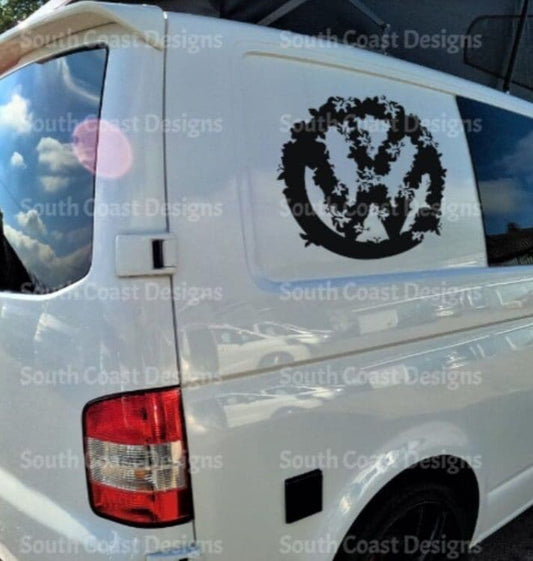2 X VW Floral Logo Designs