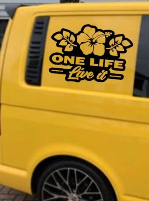 2 x One Life Hibiscus Logo Side Designs