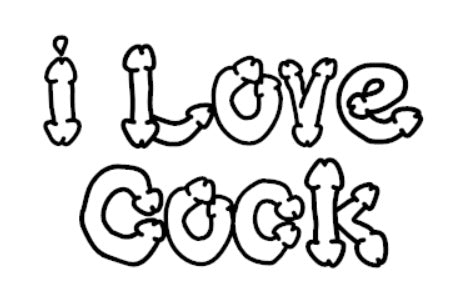 I Love Cock Writing Funny Decal