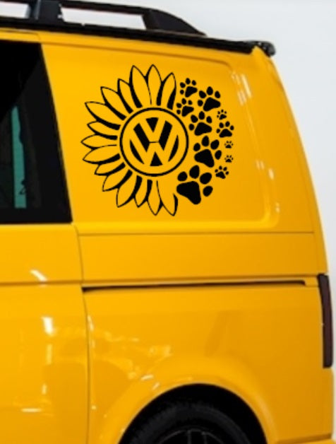 2 x VW Sunflower Designs With Paw Prints