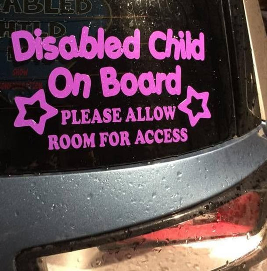 Disabled Child On Board with Stars
