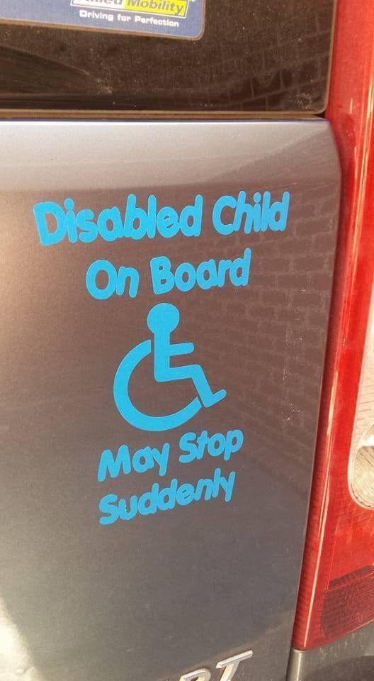 Disabled Child On Board  May Stop Suddenly
