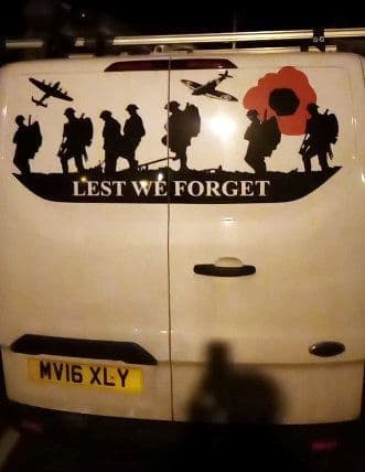 Lest We Forget - Transit Custom Back Door Sticker (Any Year)
