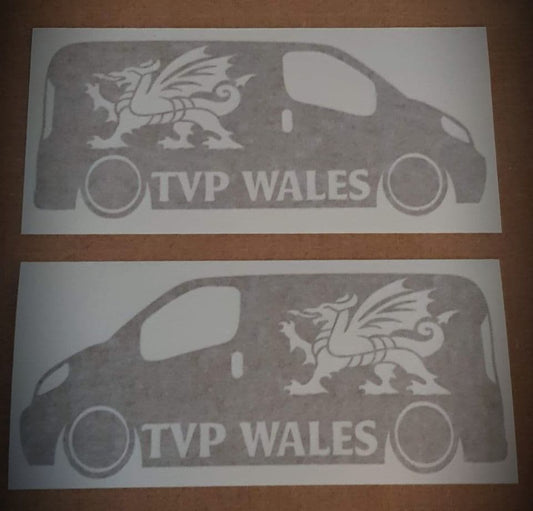 2 x TVP WALES with Dragon Van Sticker - Facebook Group