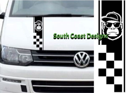 VW Campervan Graphic Decal Gorilla Bonnet Stripe