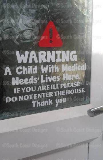 DOOR STICKER With WARNING TRIANGLE - Do Not Enter House If You Are ill - Child - Adult Or Person